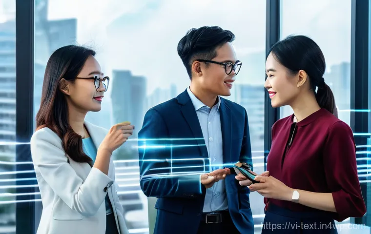 직업 성장의 한계와 기회 - **Prompt 1: Future of Work and AI in Vietnam**
A group of diverse Vietnamese professionals, men ...